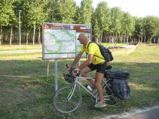 I pannelli della ciclovia sinistra Po